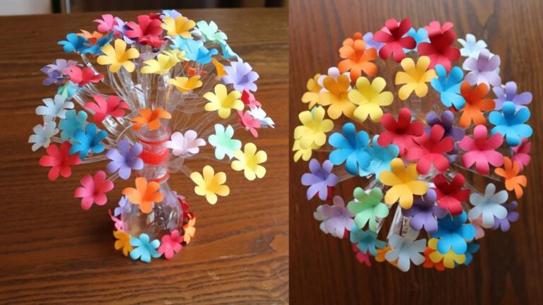 Cette astuce simple transforme vos bouteilles plastiques en vases fleuris… Découvrez comment !